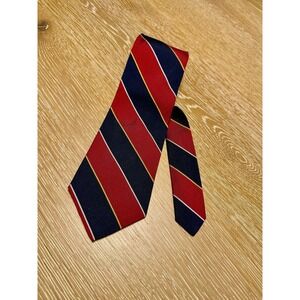 Givenchy Monsieur Vintage Men's Wine & Navy Striped Oxford Silk Tie MINT